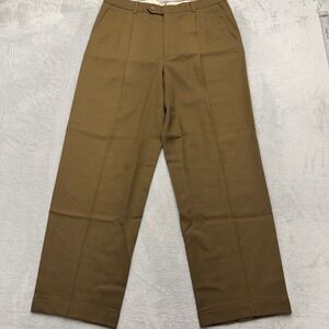 Givenchy Trousers Mens 36 Brown Monsieur Vintage Pleated Cuffed Twill Pants